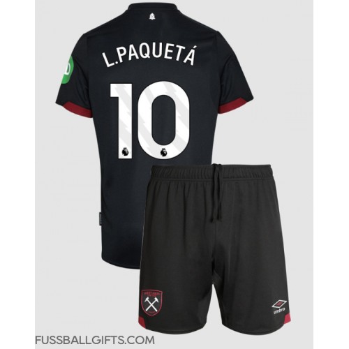 West Ham United Lucas Paqueta #10 Fußballbekleidung Auswärtstrikot Kinder 2024-25 Kurzarm (+ kurze hosen)